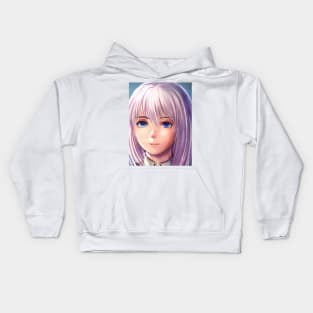 Purple Hair Anime Girl Kids Hoodie